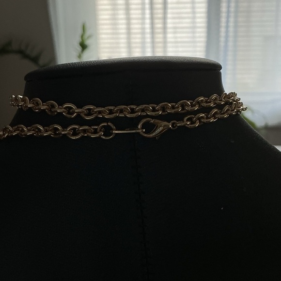 Heart Shape Puffed Gold Tone Pendant Necklace and Earring Set - Picture 4 of 5